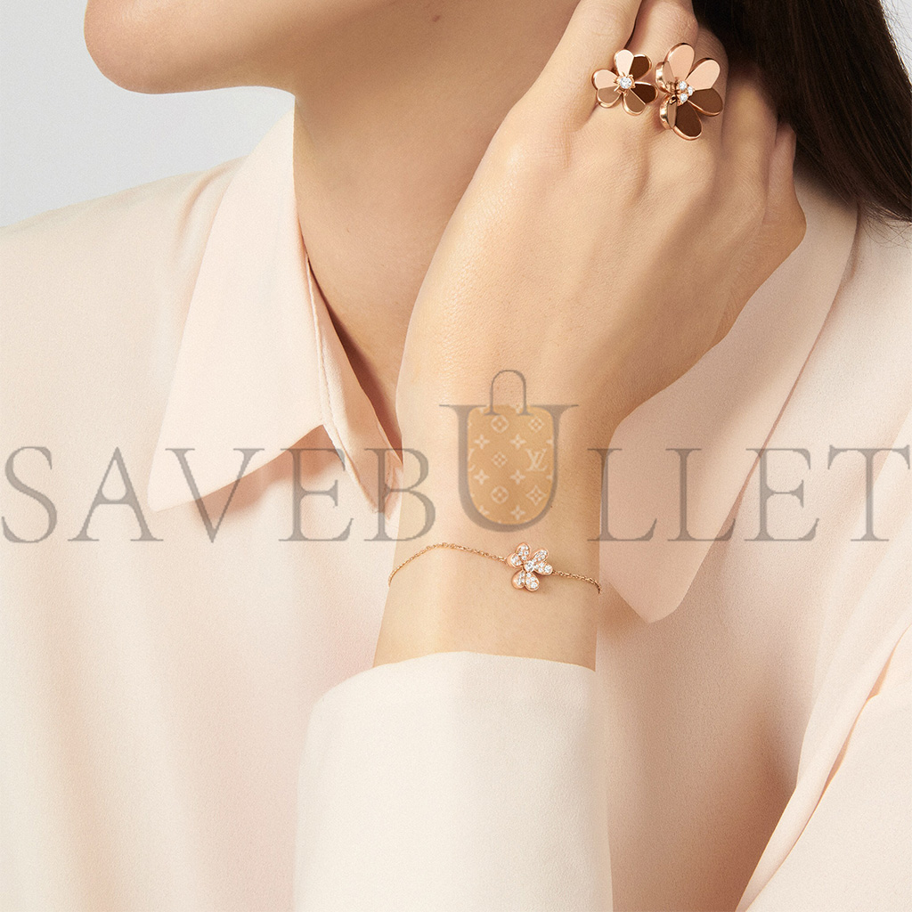 VAN CLEEF ARPELS FRIVOLE BRACELET, MINI MODEL - ROSE GOLD, DIAMOND  VCARP7RD00